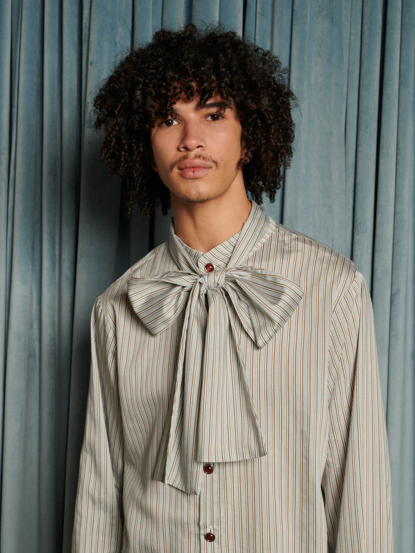 Arthur Stripe Bow Shirt - Image 7