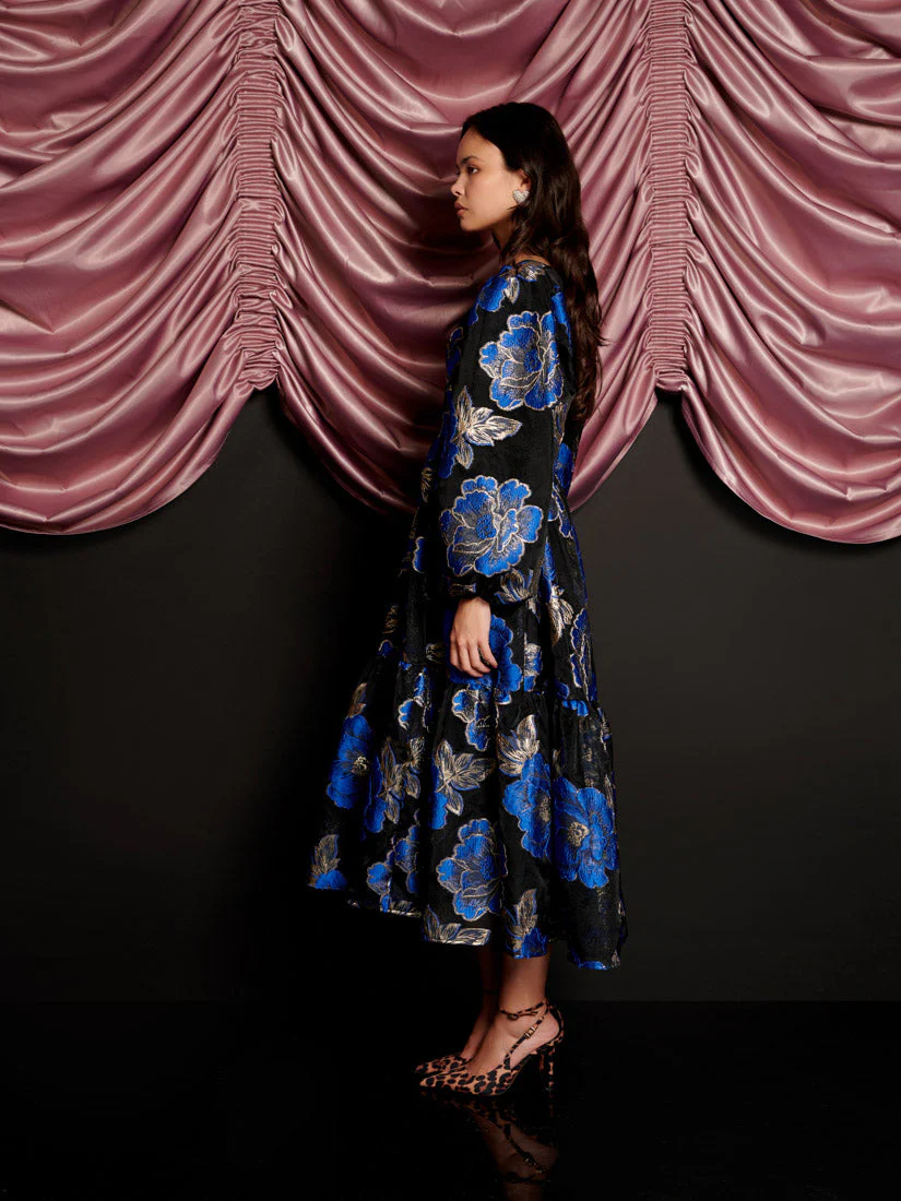 Blues Jacquard Midi Dress - Image 2