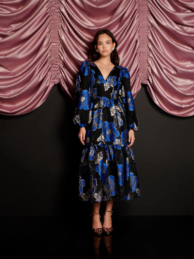 Blues Jacquard Midi Dress - Image 4