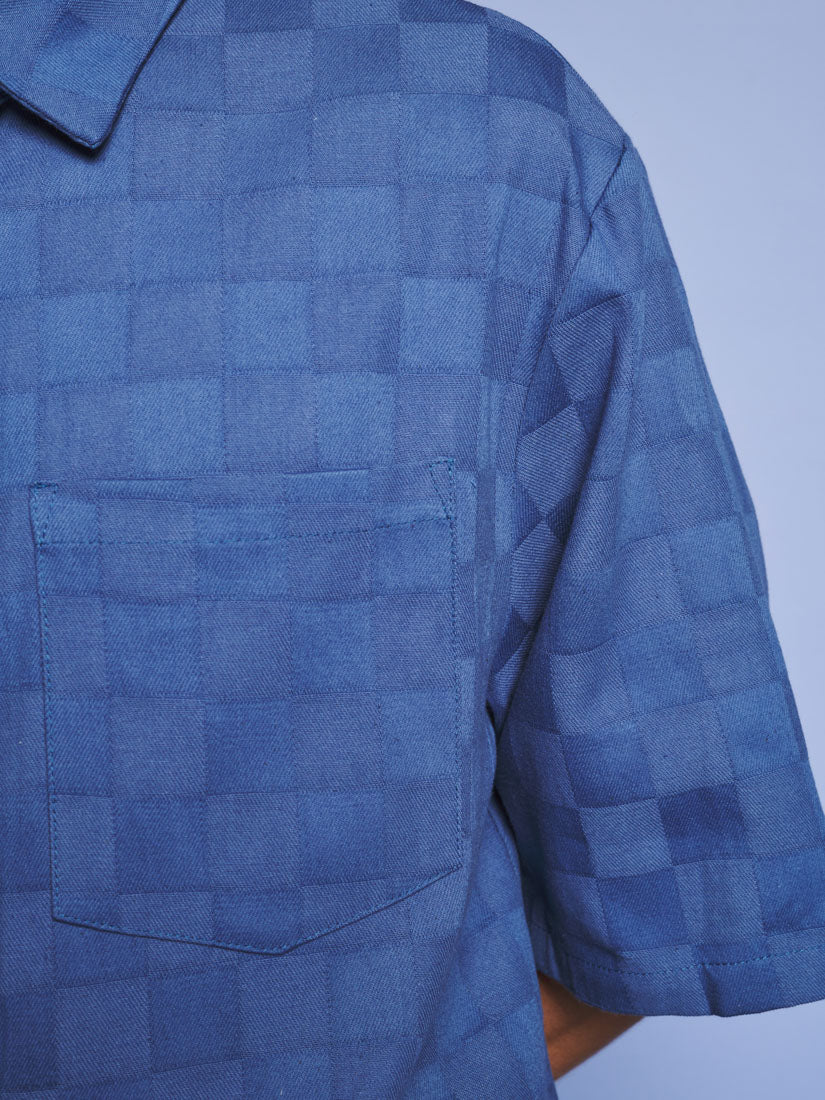 Cabin Embossed Denim Boxy Shirt - Image 8