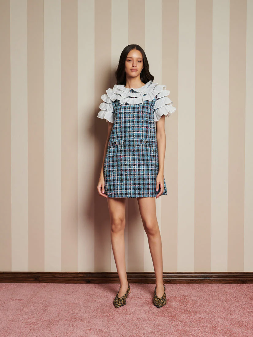 Chamber Tweed Check Mini Dress - Image 4