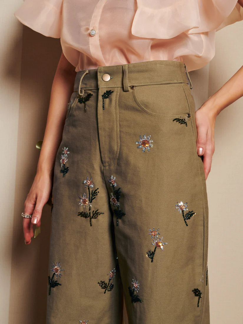 <b>DREAM</b> Chateau Flower Embellished Jeans - Image 5