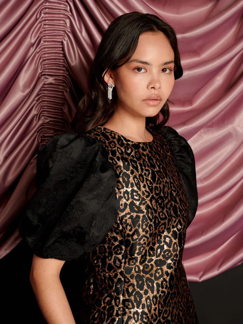 Cherie Leopard Jacquard Mini Dress - Image 5