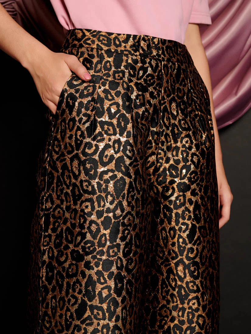 Cherie Leopard Jacquard Trousers - Image 5