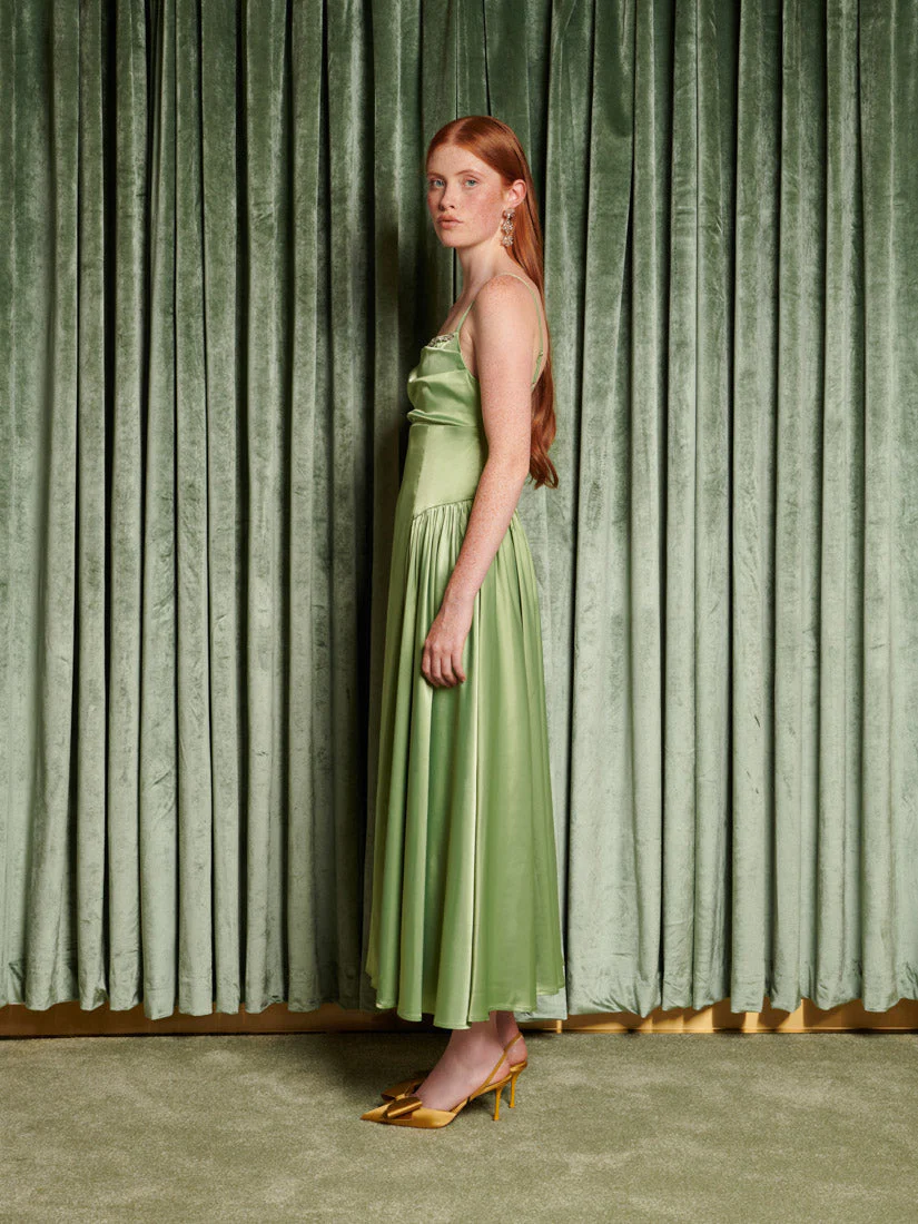 <b>DREAM</b> Cinematic Satin Midi Dress - Image 2