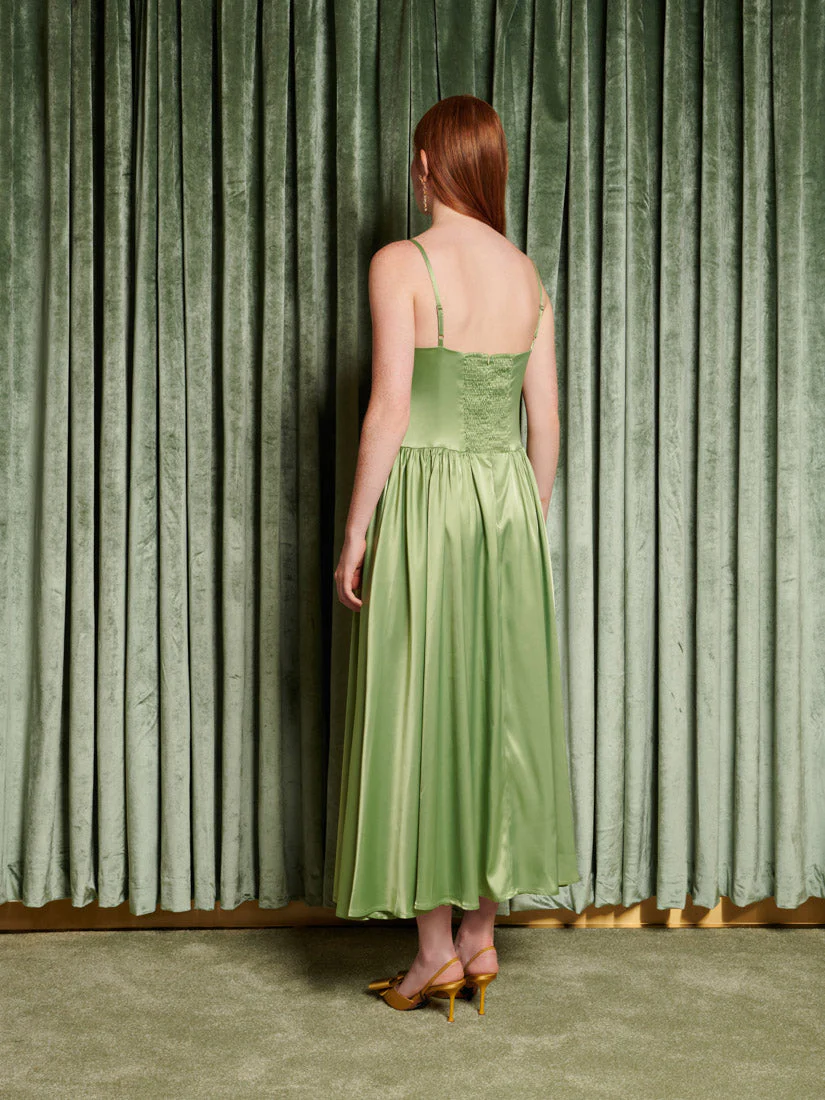 <b>DREAM</b> Cinematic Satin Midi Dress - Image 3