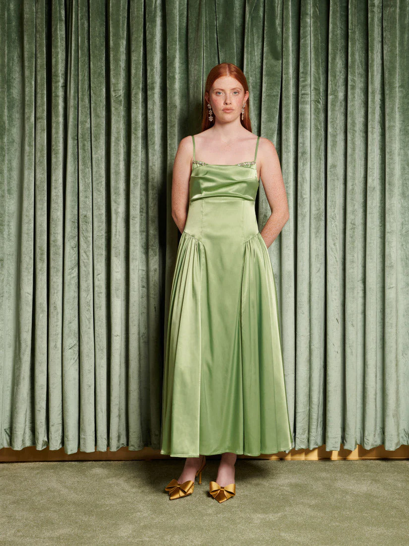 <b>DREAM</b> Cinematic Satin Midi Dress - Image 4