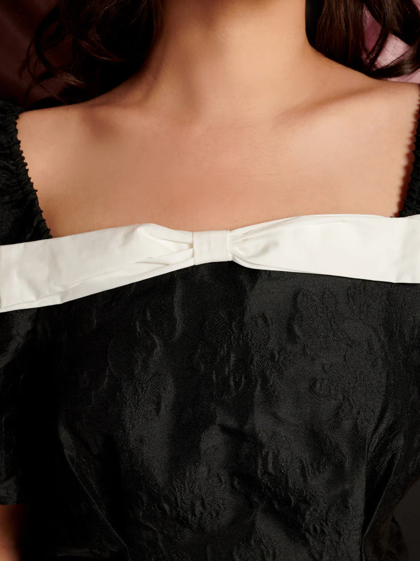 Cocktail Jacquard Mini Dress - Image 6