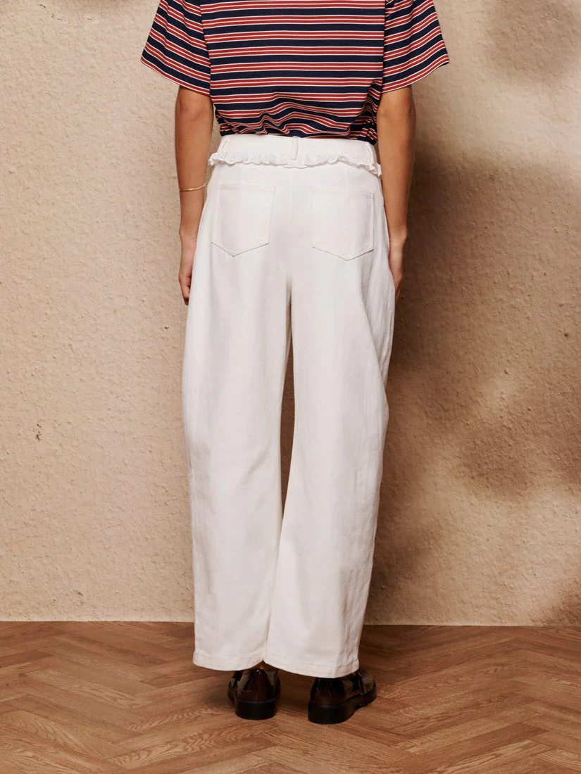 Dappled Denim Trimmed Jeans - Image 3