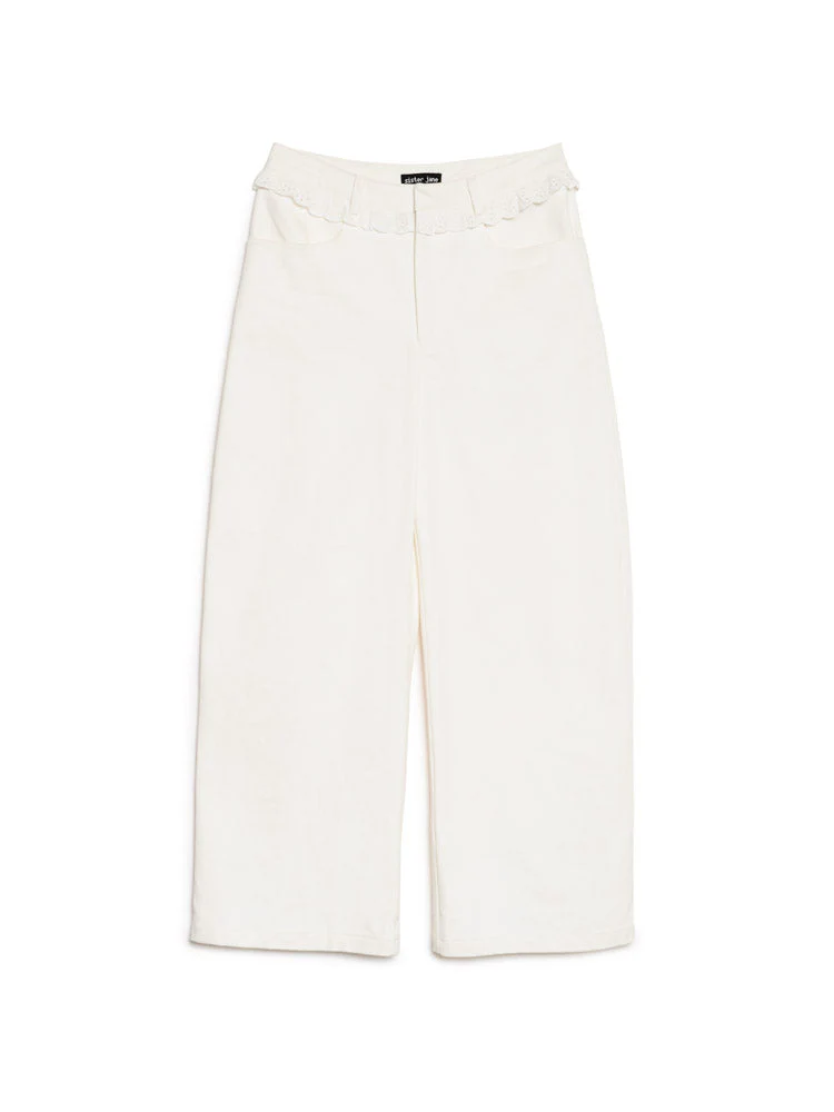 Dappled Denim Trimmed Jeans - Image 7
