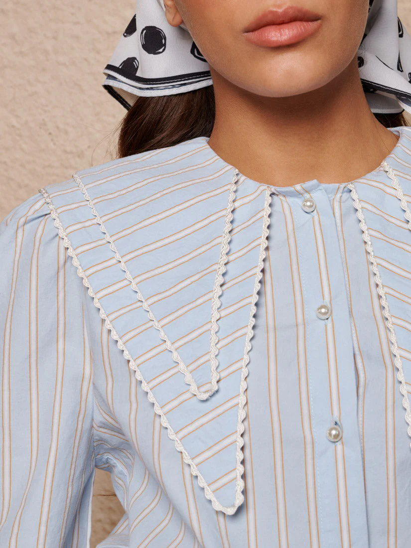 Dawn Stripe Double Collar Shirt - Image 6
