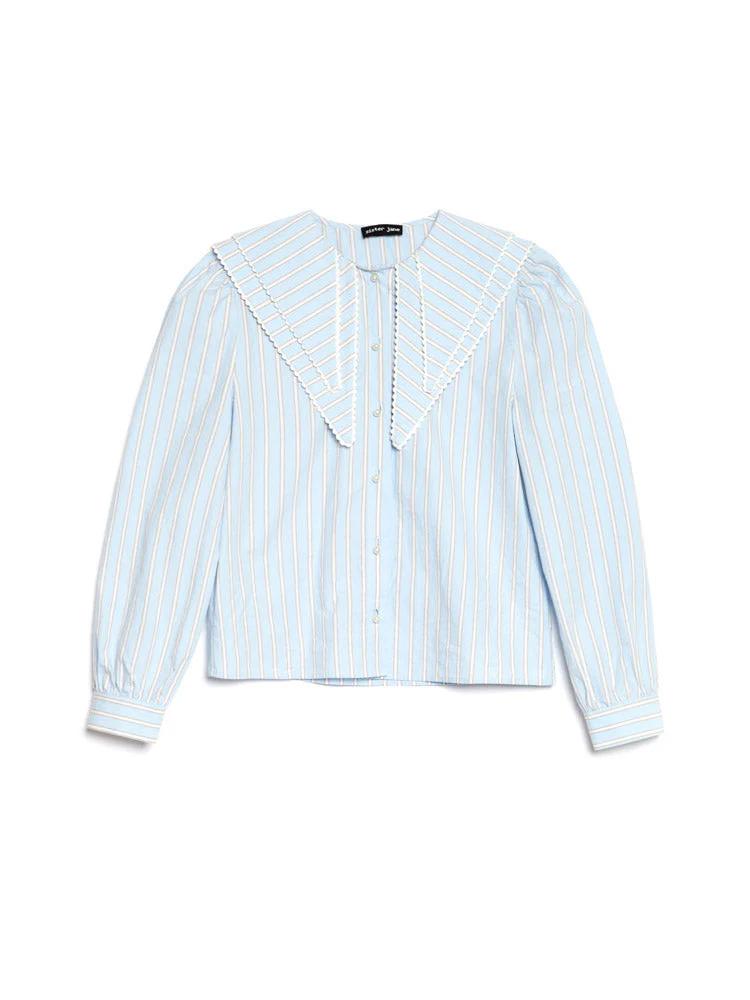 Dawn Stripe Double Collar Shirt - Image 7