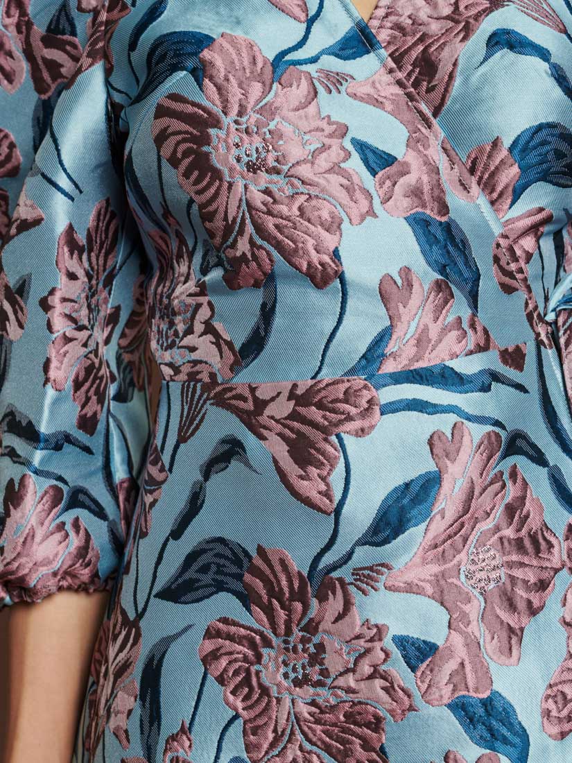 Deco Bloom Jacquard Mini Wrap Dress - Image 6