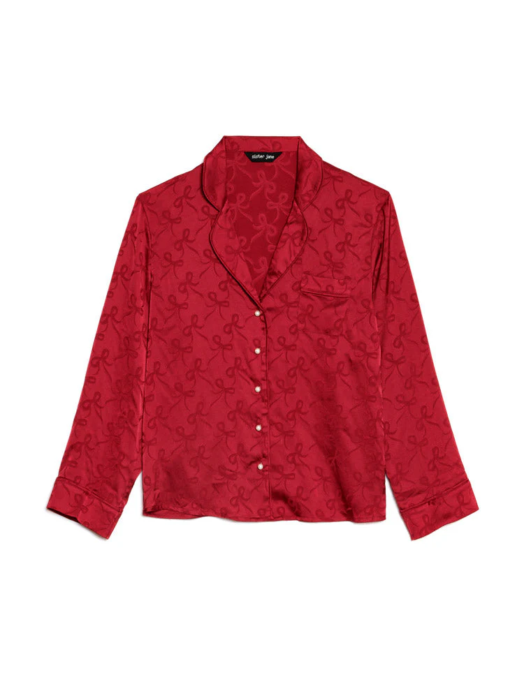 Dita Bow Pyjama Top - Image 7
