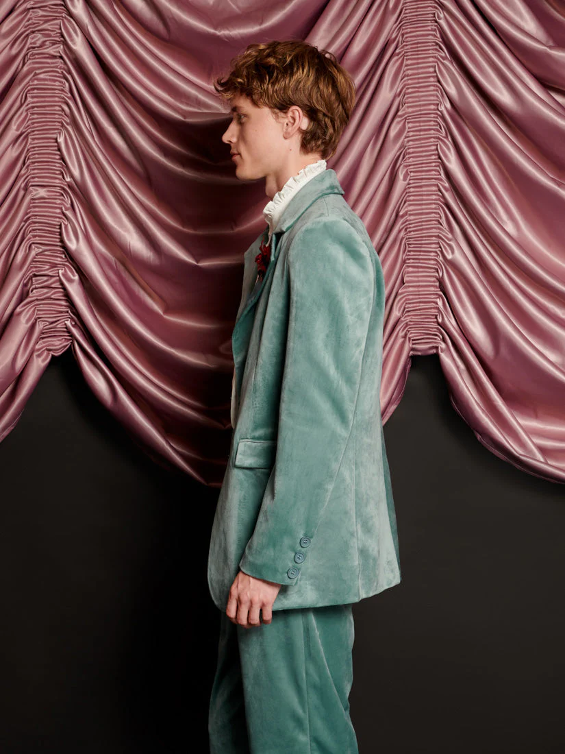 Elio Velvet Single Breasted Blazer - Image 5