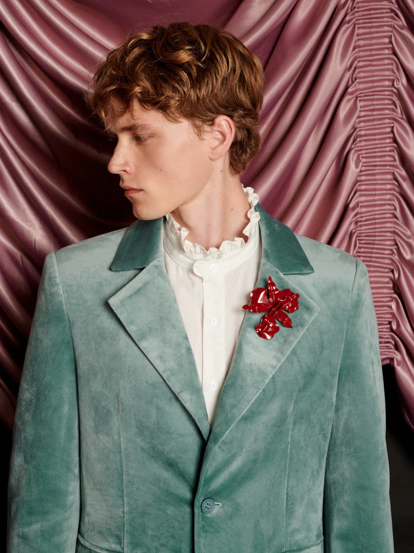 Elio Velvet Single Breasted Blazer - Image 7