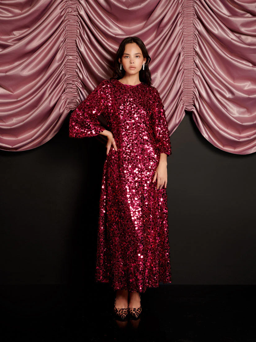 Empire Sequin Midi Dress - Image 4