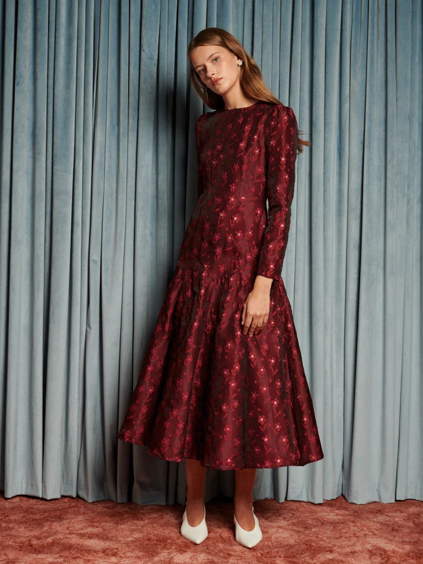 Fade Floral Midi Dress