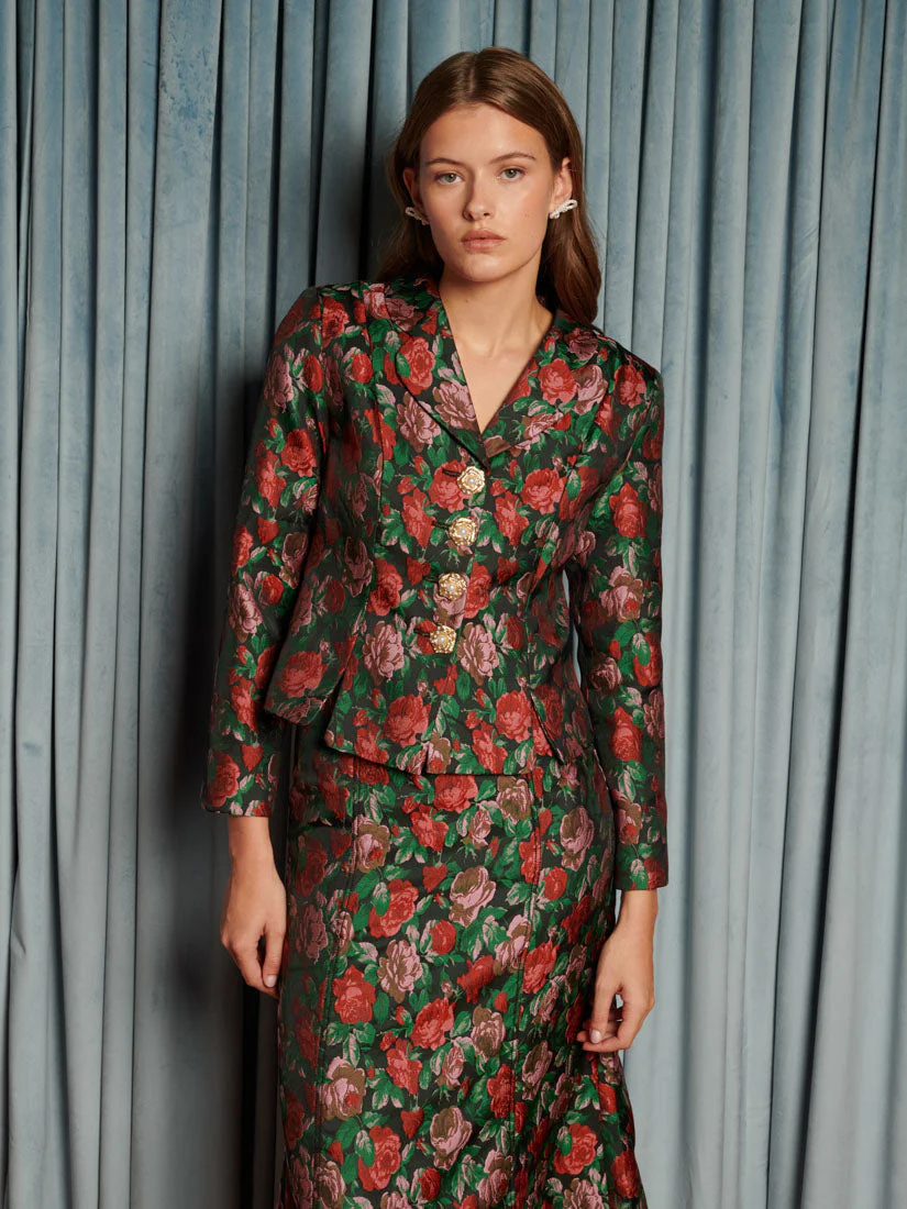 Fantasy Jacquard Cropped Blazer
