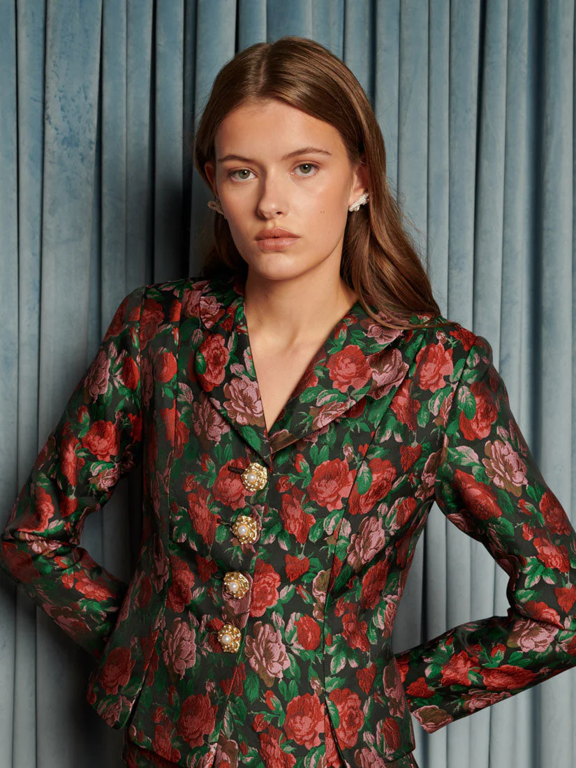 Fantasy Jacquard Cropped Blazer - Image 5