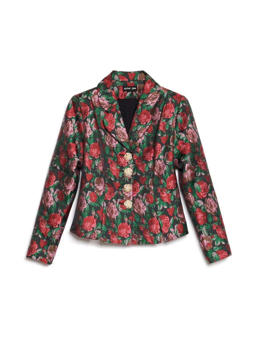 Fantasy Jacquard Cropped Blazer - Image 7