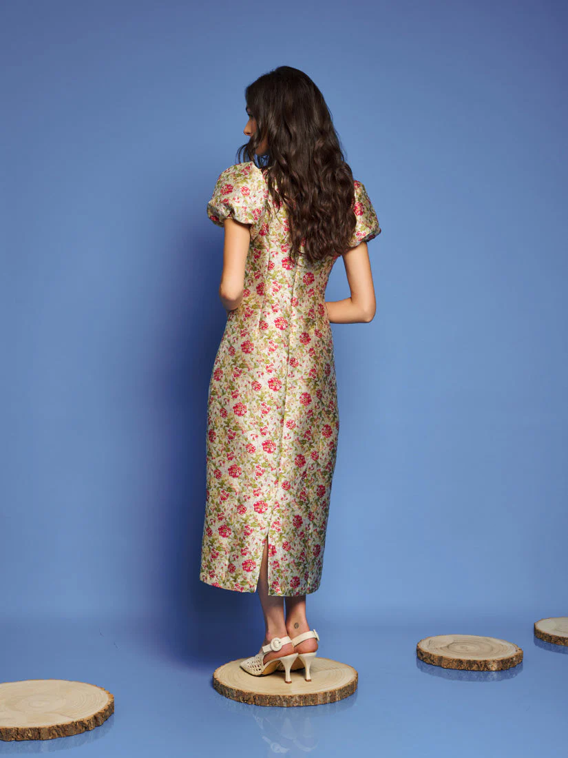 <b>DREAM</b> Forest Echo Jacquard Midi Dress - Image 3