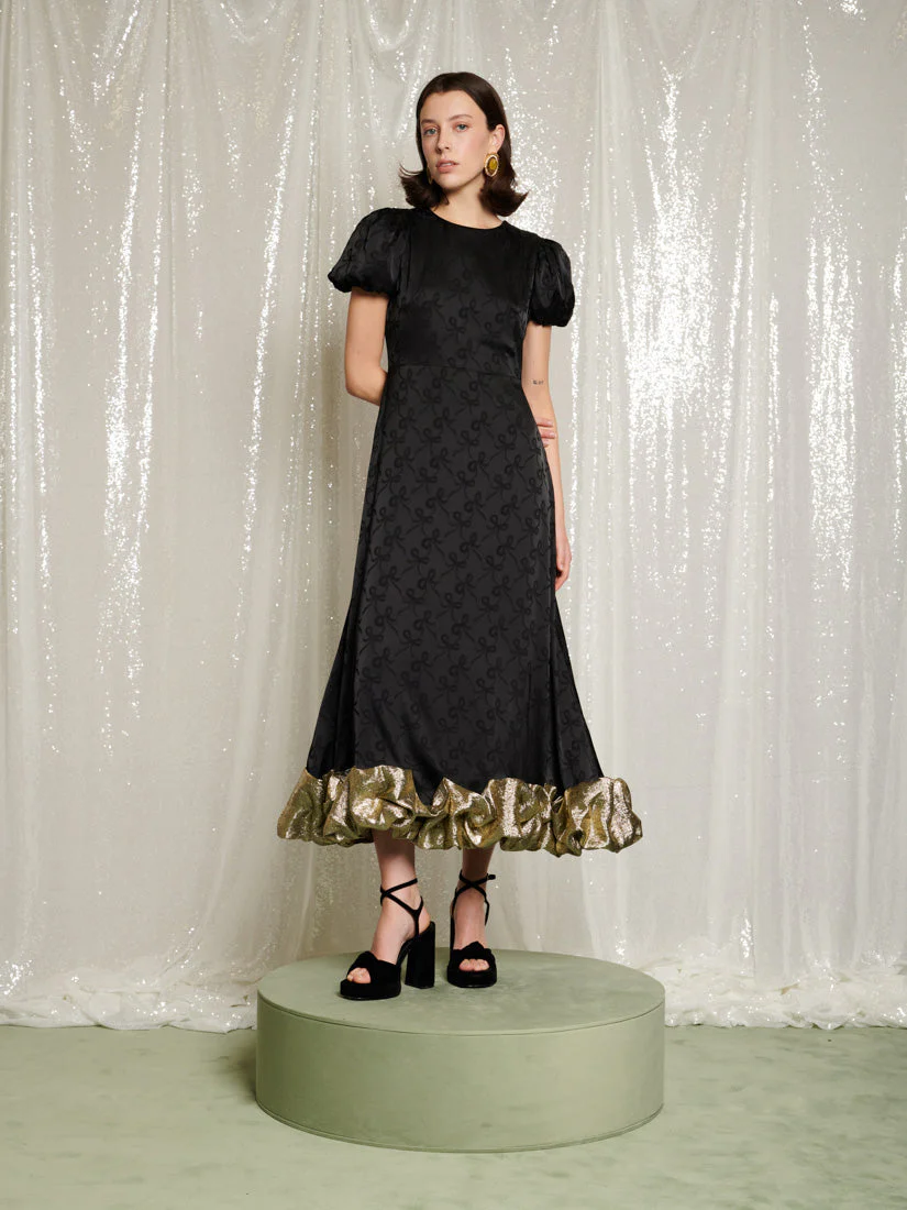 Gilded Ruffle Midi Dress - Image 2