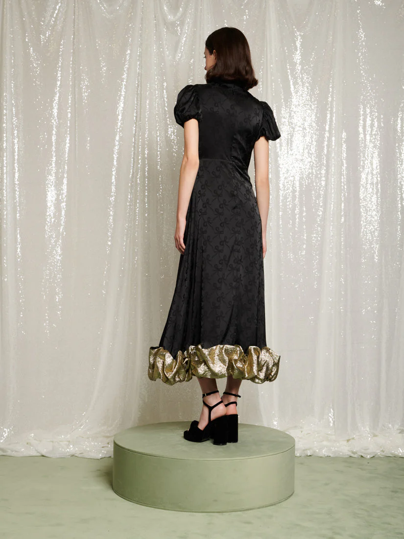 Gilded Ruffle Midi Dress - Image 4