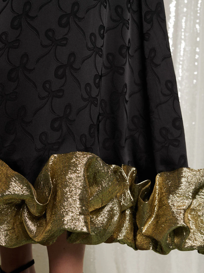 Gilded Ruffle Midi Dress - Image 6