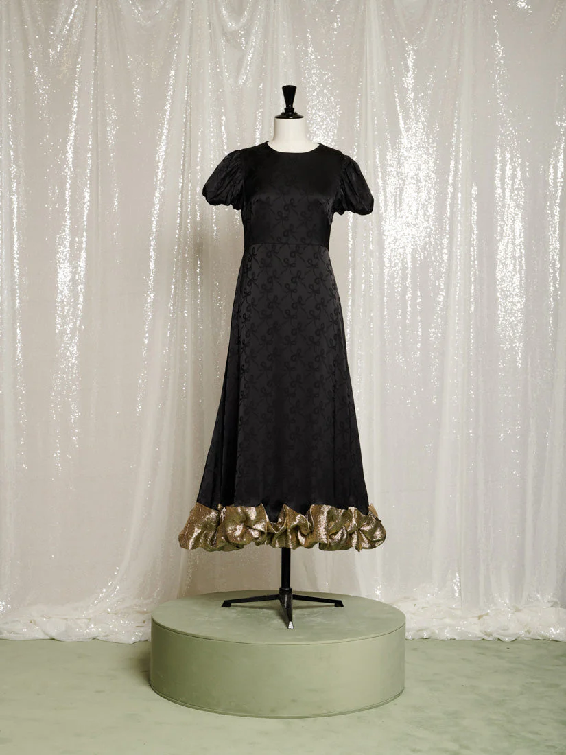 Gilded Ruffle Midi Dress - Image 7