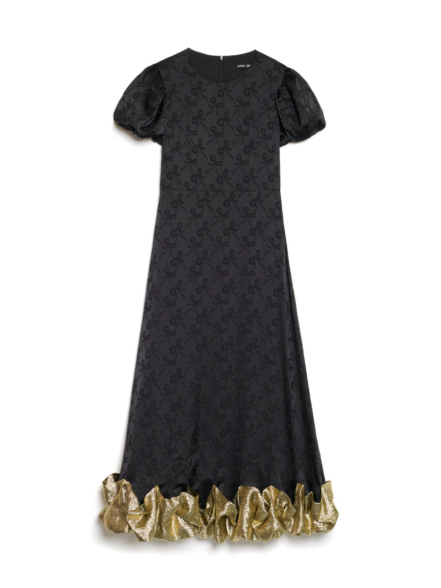 Gilded Ruffle Midi Dress - Image 8