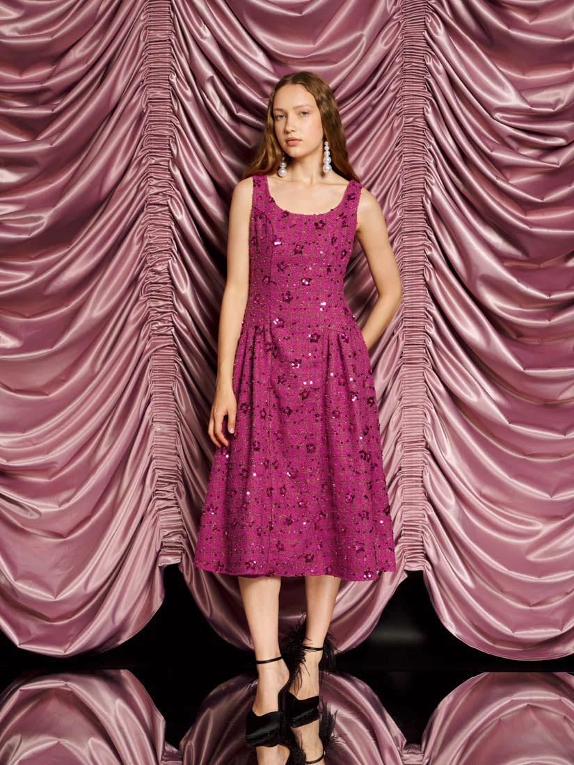 <b>DREAM</b> Hollywood Tweed Midi Dress - Image 4