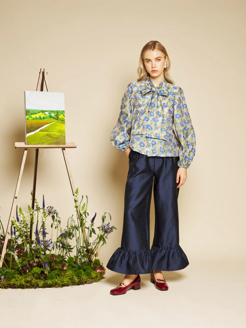 Iris Jacquard Bow Blouse - Image 4