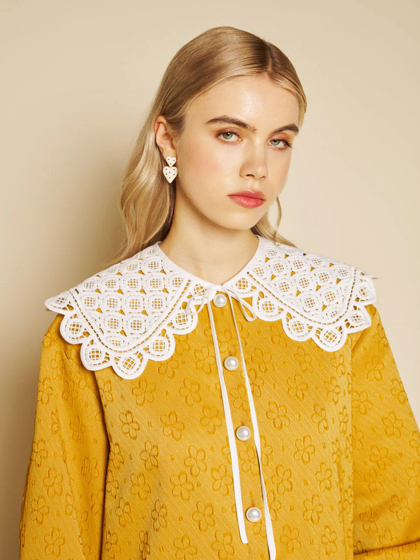 Jaune Jacquard Mini Dress - Image 5