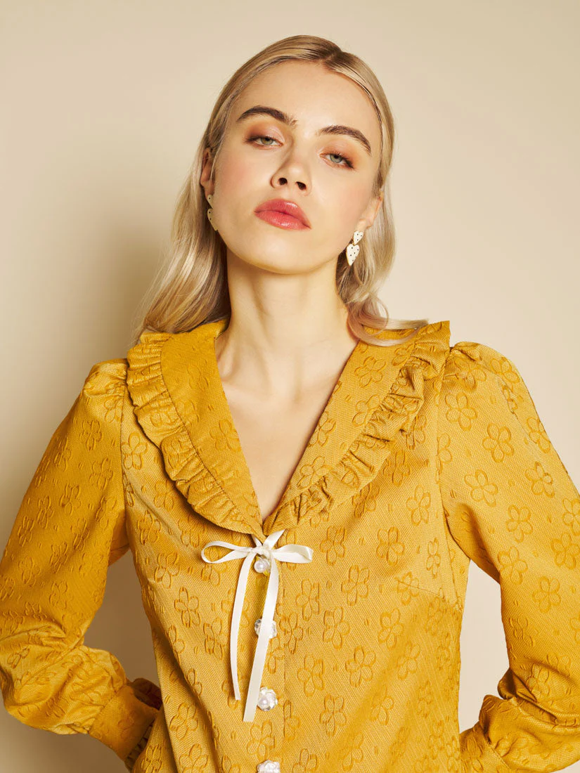 Jaune Jacquard Top - Image 5