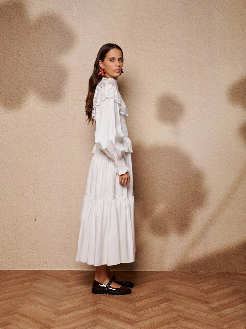 Light Language Shirring Maxi Dress - Image 2