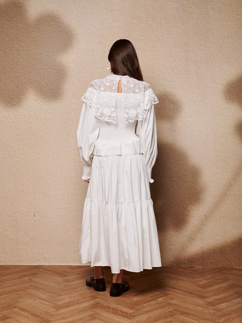 Light Language Shirring Maxi Dress - Image 3