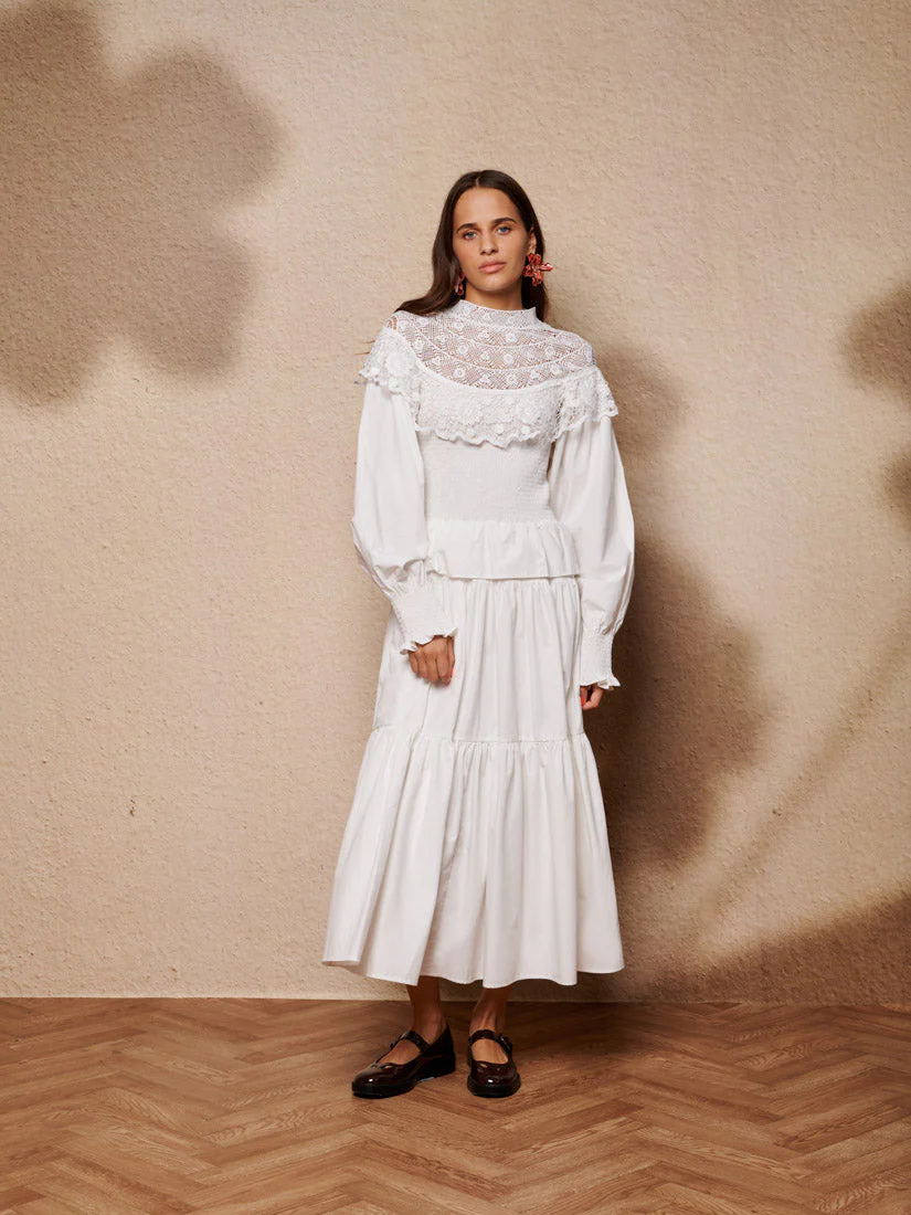 Light Language Shirring Maxi Dress - Image 4