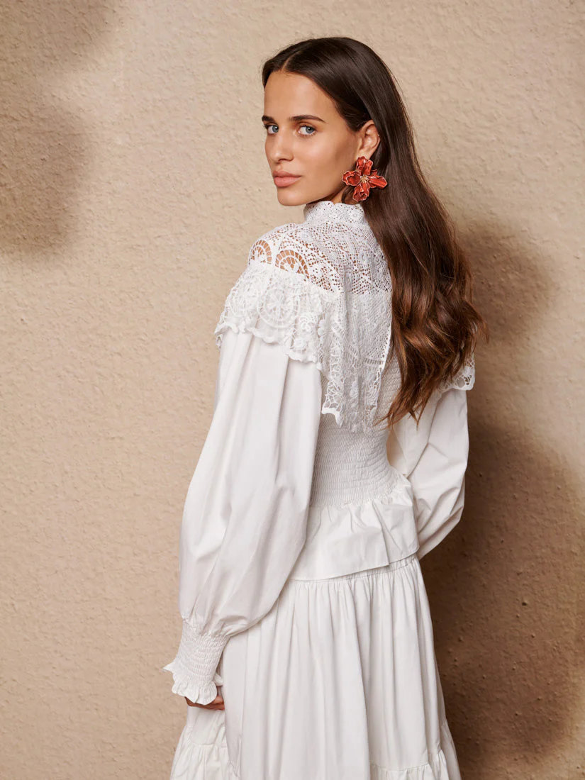 Light Language Shirring Maxi Dress - Image 5