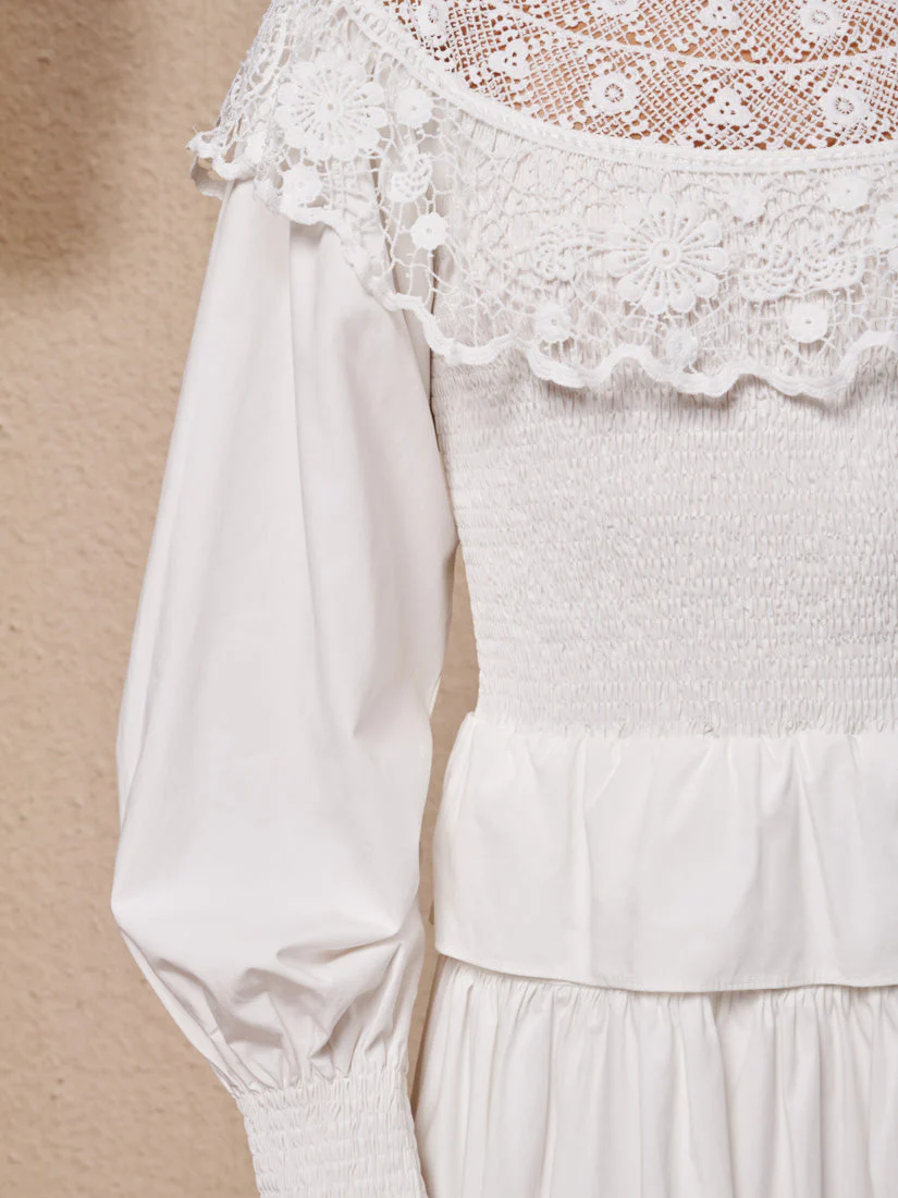 Light Language Shirring Maxi Dress - Image 6