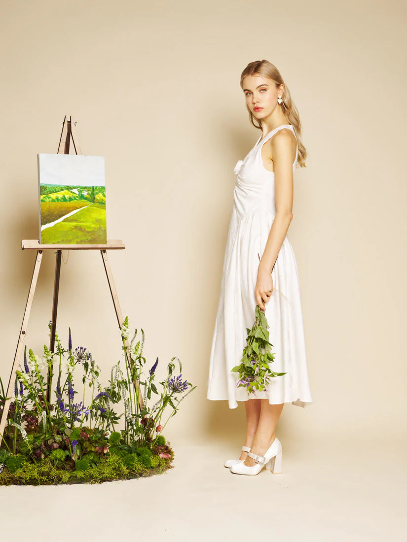 Lily Jacquard Rosette Midi Dress - Image 2