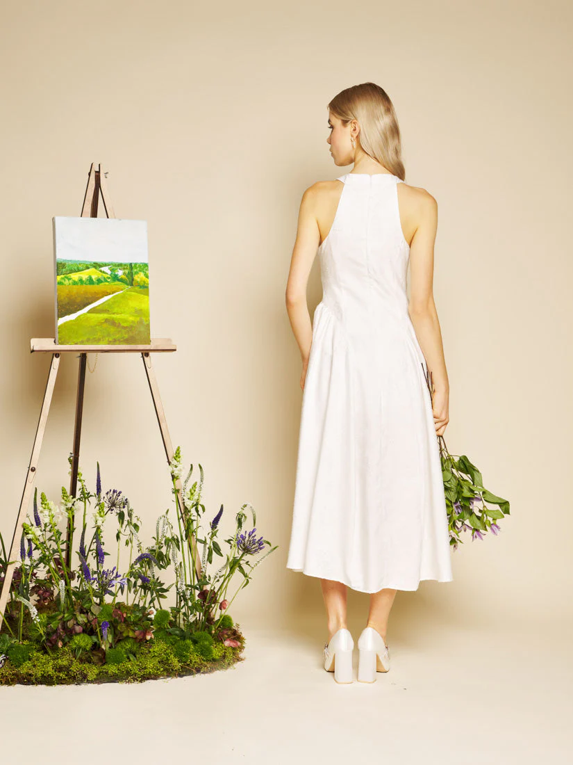 Lily Jacquard Rosette Midi Dress - Image 3