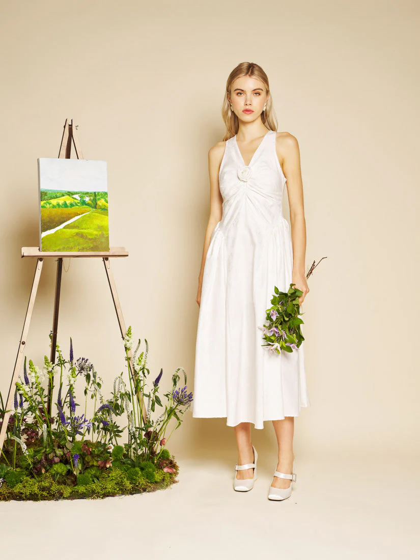 Lily Jacquard Rosette Midi Dress - Image 4