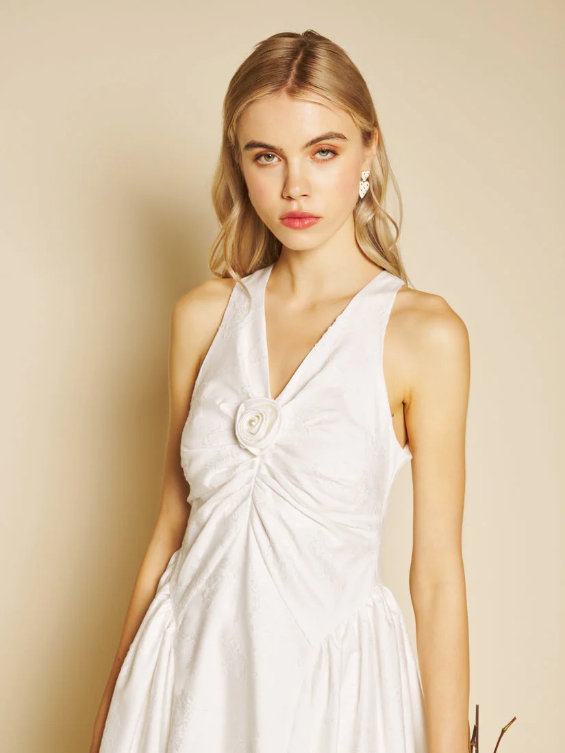 Lily Jacquard Rosette Midi Dress - Image 5