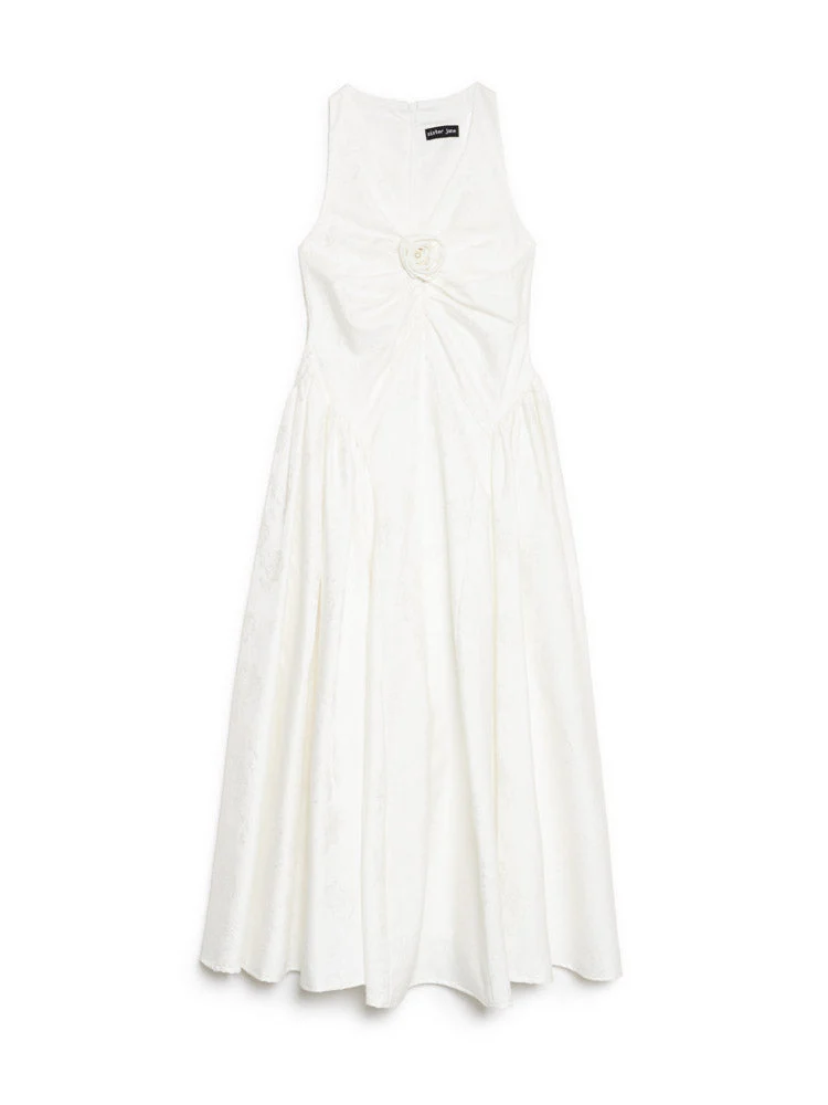 Lily Jacquard Rosette Midi Dress - Image 7