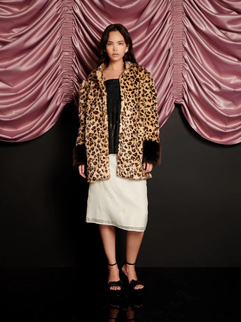 Malone Faux Fur Leopard Coat - Image 4
