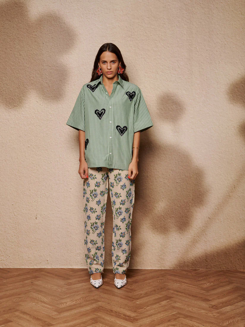 Maris Heart Embellished Boxy Shirt - Image 4