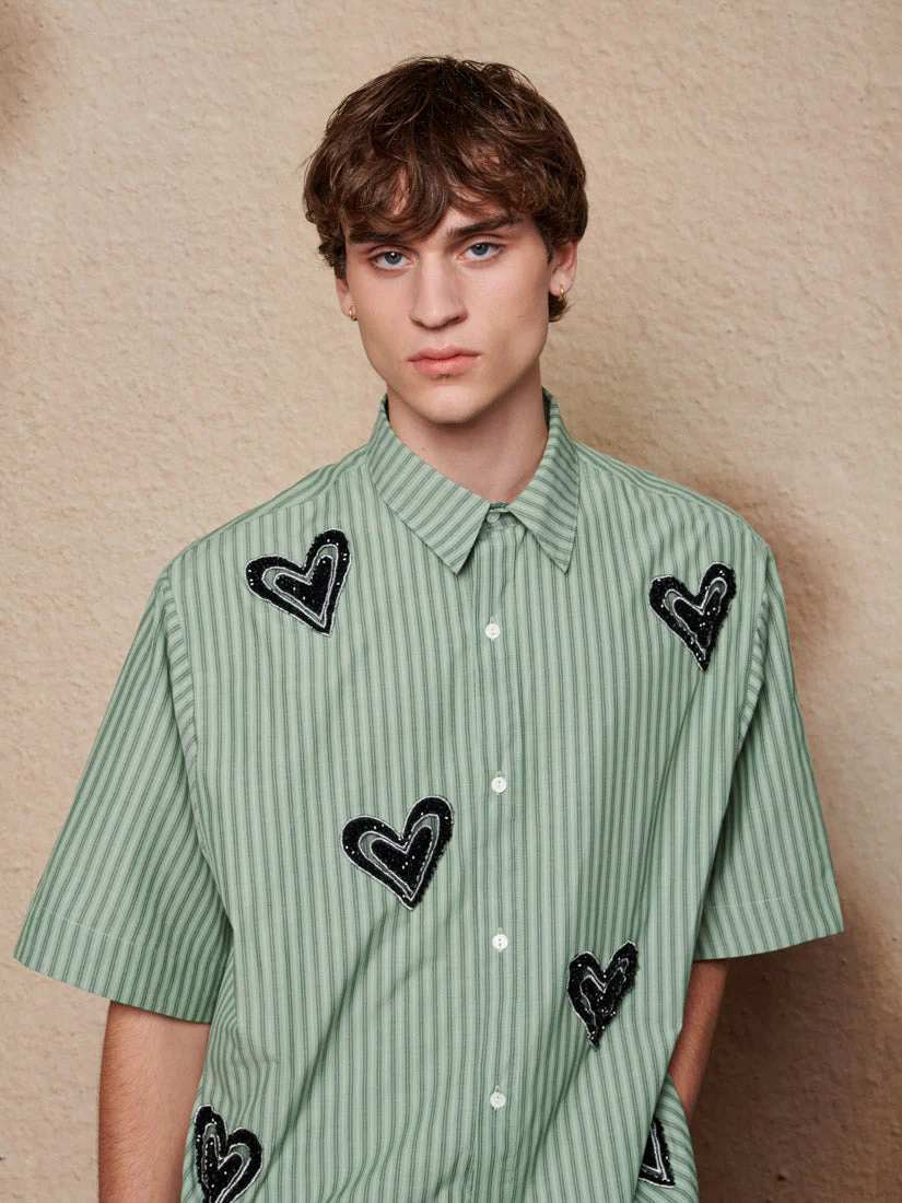 Maris Heart Embellished Boxy Shirt - Image 7