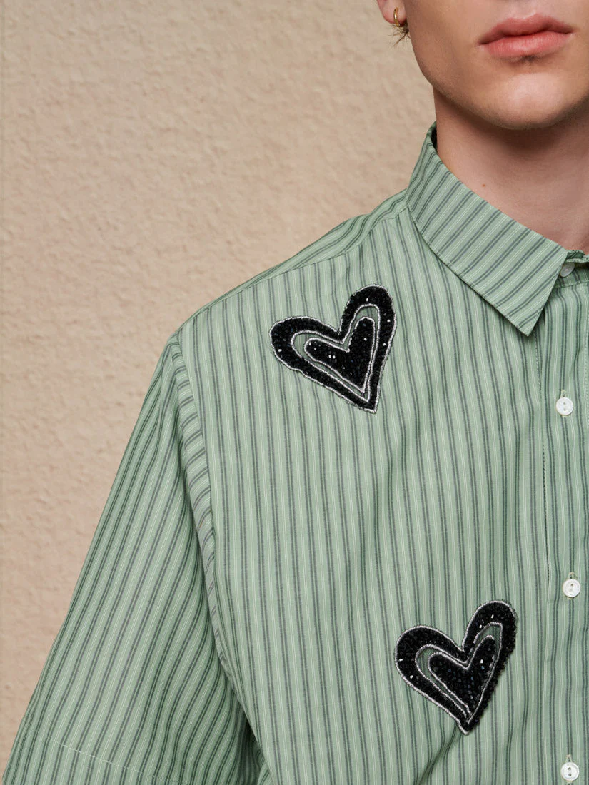 Maris Heart Embellished Boxy Shirt - Image 8