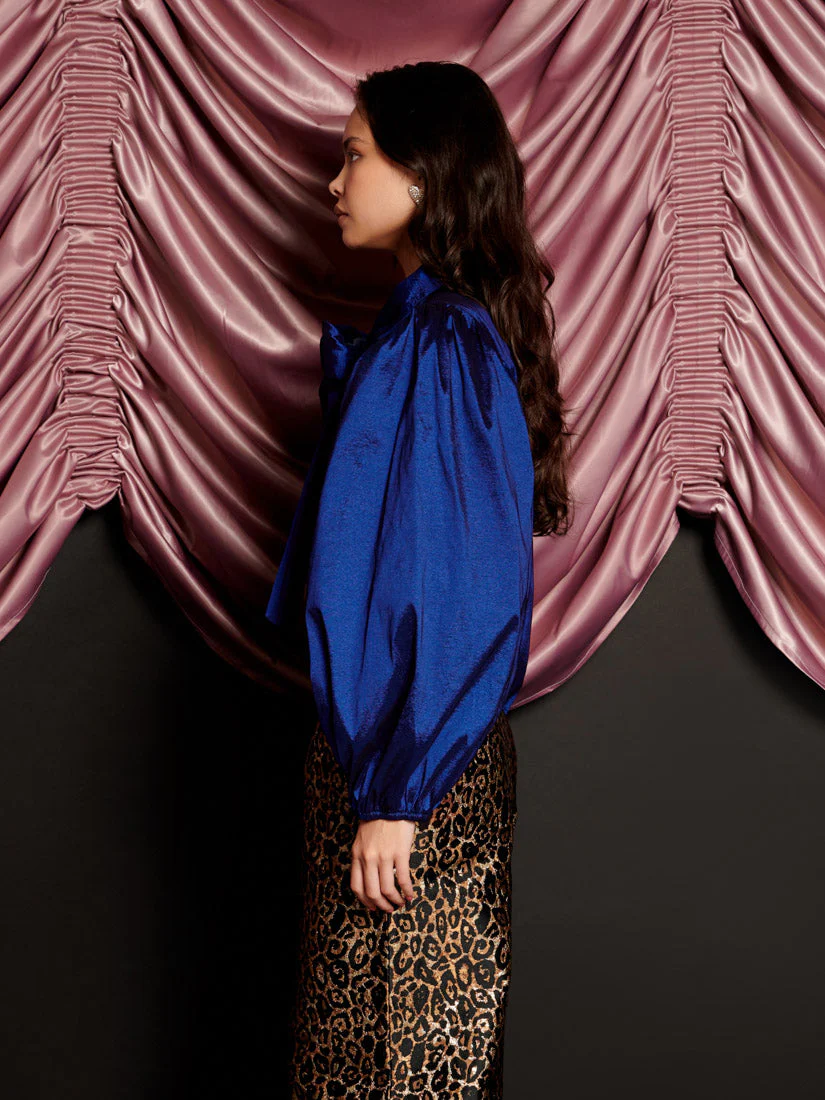Marylin Taffeta Bow Blouse - Image 2